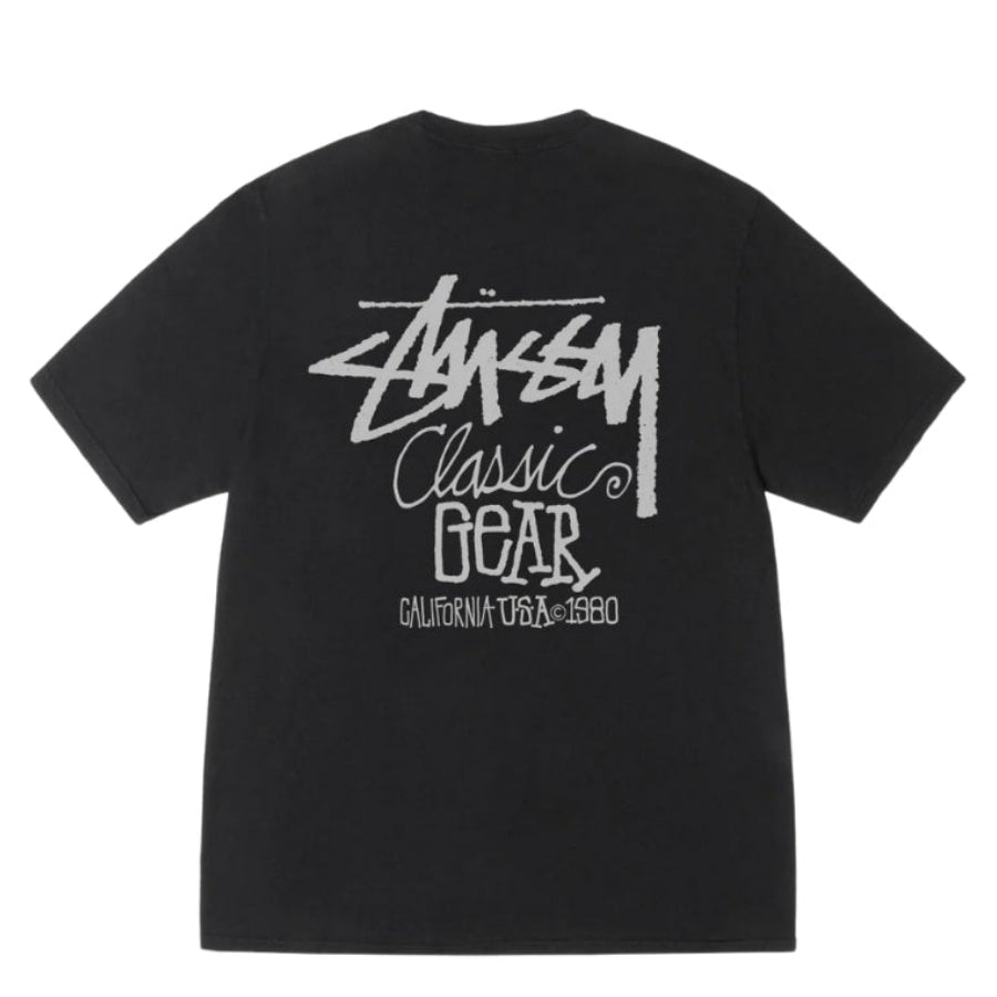 Stussy 短袖T恤 经典款 颜料染色 (黑色)