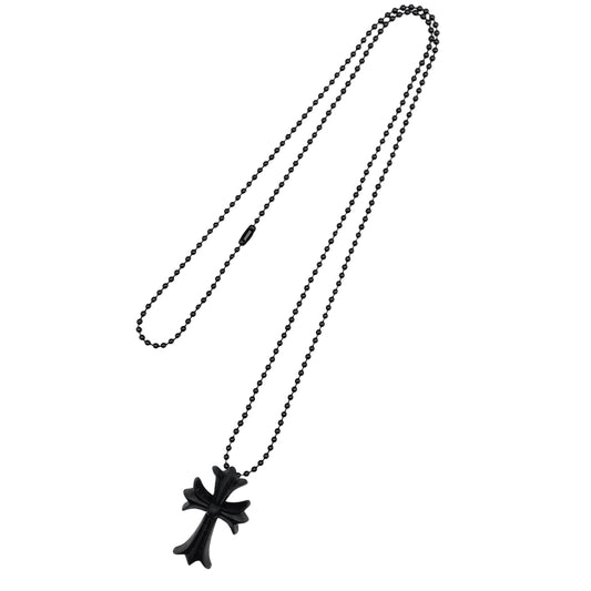 Chrome Hearts Silicone Rubber Cross Necklace (BLACK)