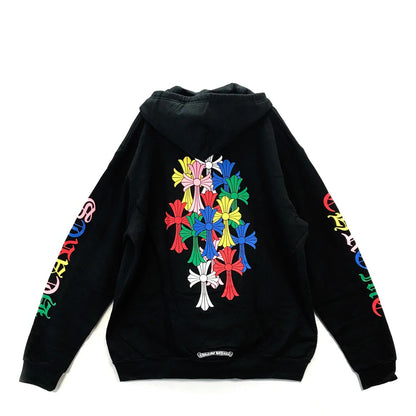 Chrome Hearts Multi color Cross Cemetery Logo Zip up Hoodie (BLACK)