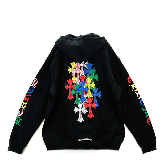 Chrome Hearts Multi color Cross Cemetery Logo Zip up Hoodie (BLACK)