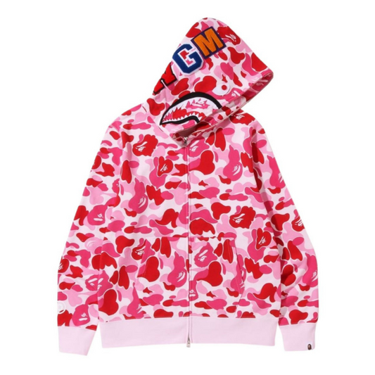 BAPE Abc Camo Shark Full Zip Hoodie (PINK)