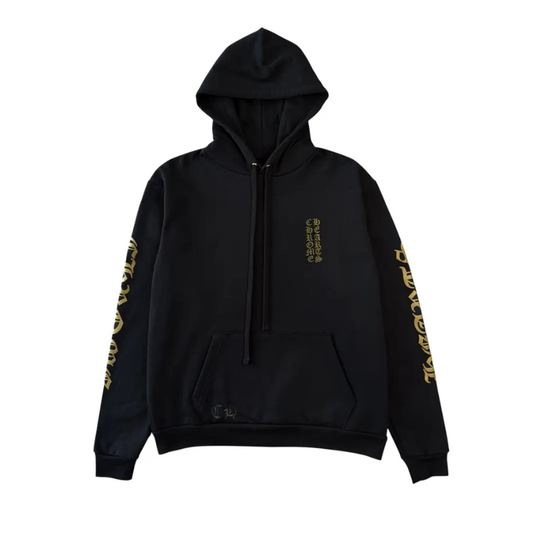Chrome Hearts Vertical Logo Hoodie (BLACK/OLIVE)