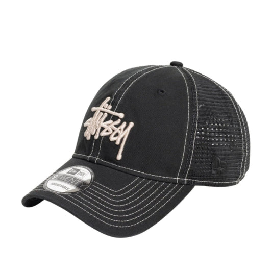 Stussy X New Era 9twenty Washed Basic Trucker (BLACK)