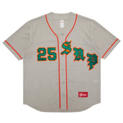 Supreme Old English Baseball Jersey (GREY)