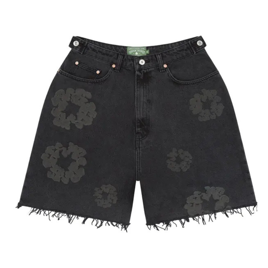 Denim Tears Mono Cotton Wreath Denim Shorts (BLACK)
