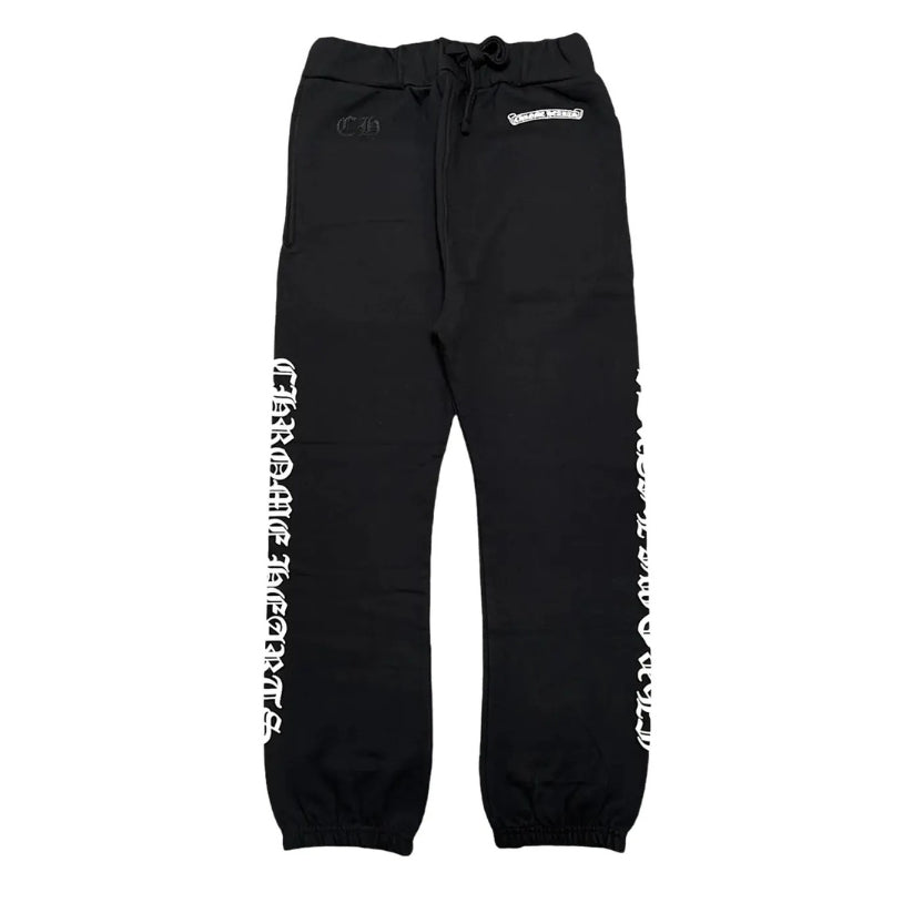 Chrome Hearts Scroll Logo Sweatpants (BLACK/WHITE)
