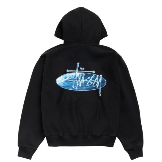 Stussy Hoodie Wave Oval (BLACK)