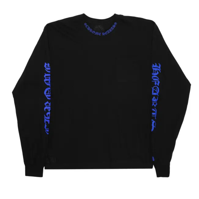 Chrome Hearts Neck Logo L/S T-Shirt (BLACK/BLUE)