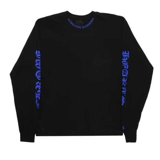 Chrome Hearts Neck Logo L/S T-Shirt (BLACK/BLUE)