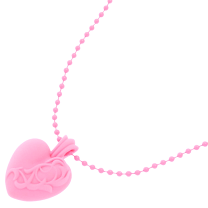 Chrome Hearts Silicone Rubber Heart Necklace (PINK)