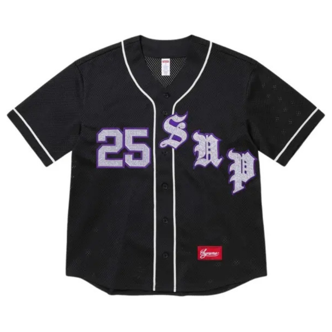 Supreme Old English Baseball Jersey (BLACK)