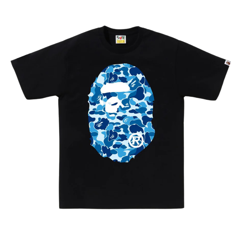 BAPE ABC Camo Big Ape Head Tee (BLACK/BLUE)