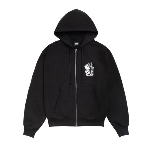 Stussy Zip Hoodie Tall Dice (BLACK)