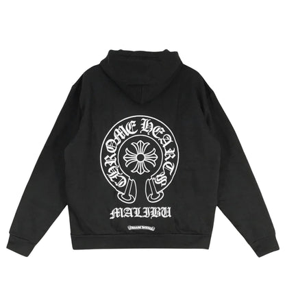 Chrome Hearts Malibu Exclusive Horseshoe Zip Up Hoodie (BLACK)