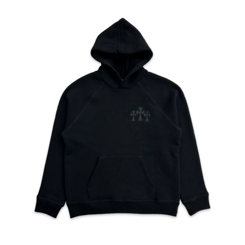 Chrome Hearts Triple Cross Nylon CH Logo 7/11 Hoodie (BLACK)