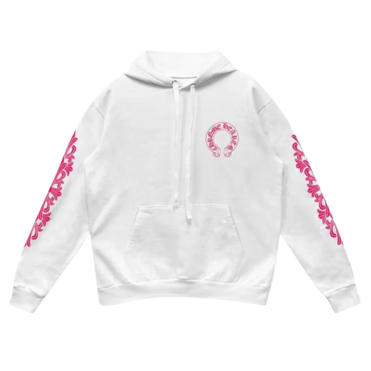 Chrome Hearts Horseshoe Floral Hoodie (WHITE/PINK)