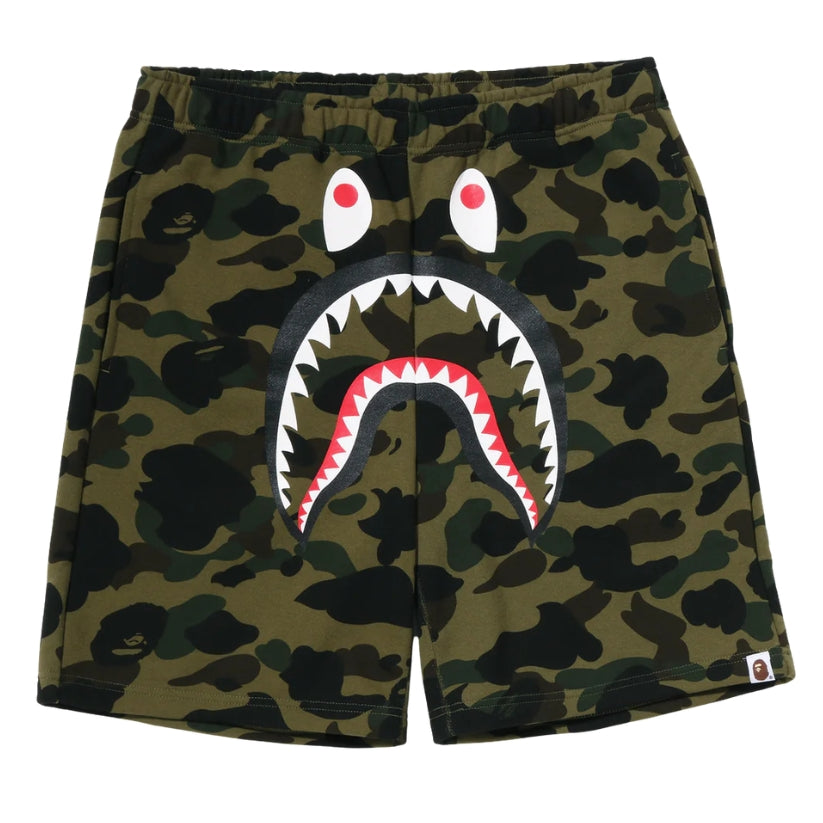 BAPE 1st Camo Shark Sweat Shorts (GREEN)