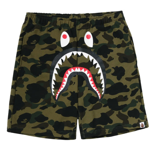 BAPE 1st Camo Shark Sweat Shorts (GREEN)