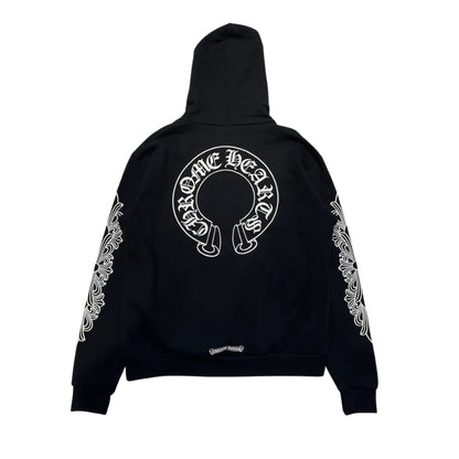Chrome Hearts Horseshoe Floral Hoodie (BLACK)