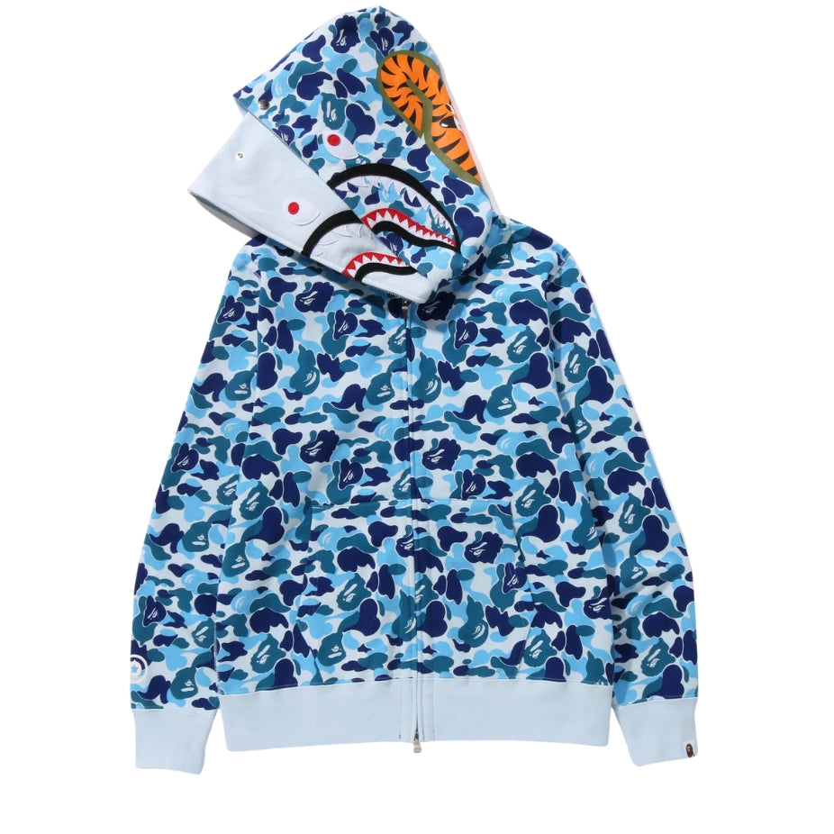 BAPE ABC Camo Double Shark Full Zip Hoodie (BLUE)