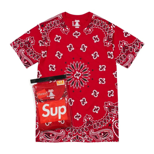 Supreme Hanes Bandana Tagless Tees 2 Pack (RED)