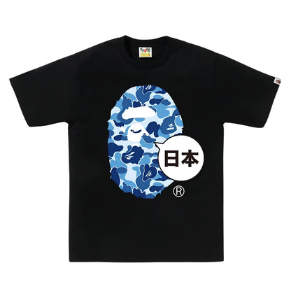 BAPE ABC Camo Japan Big Ape Head Tee (BLACK/BLUE)