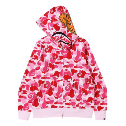 BAPE Abc Camo Shark Full Zip Hoodie (PINK)