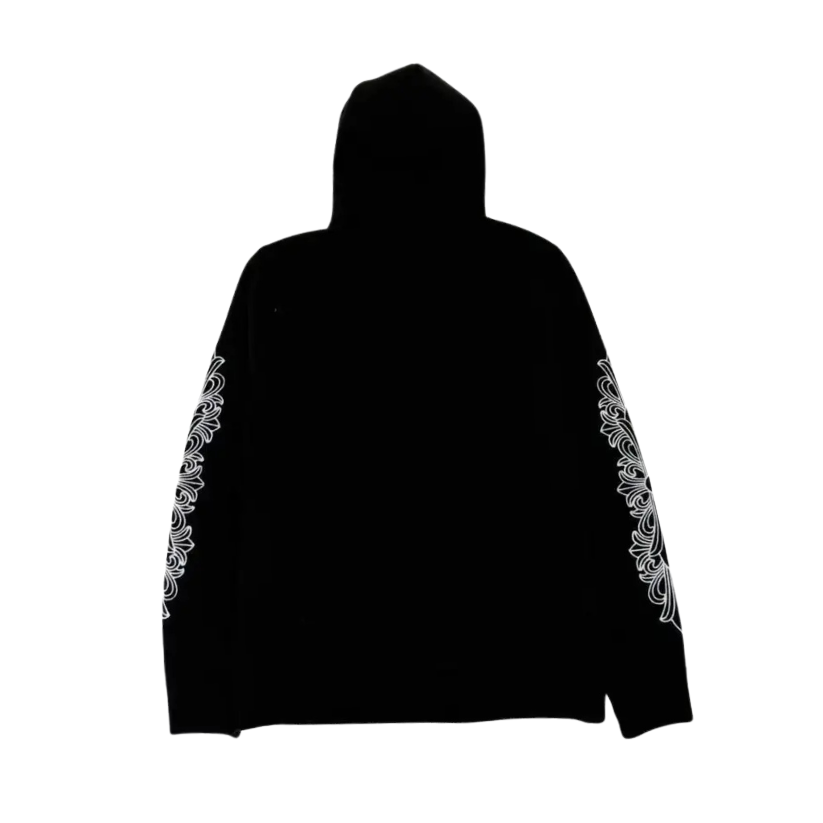 Chrome Hearts Cashmere Embroidered Floral Sleeve Hoodie (BLACK)