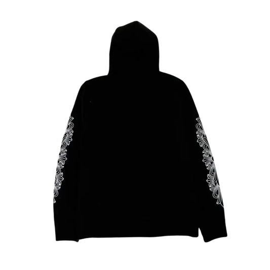 Chrome Hearts Cashmere Embroidered Floral Sleeve Hoodie (BLACK)