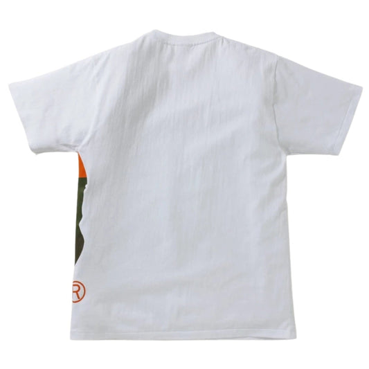เสื้อยืด BAPE Color Block Side Big Ape Head (สีขาว/ส้ม)