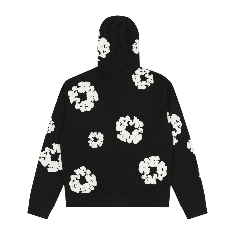 Denim Tears Cotton Wreath Zip Up Hoodie (BLACK)