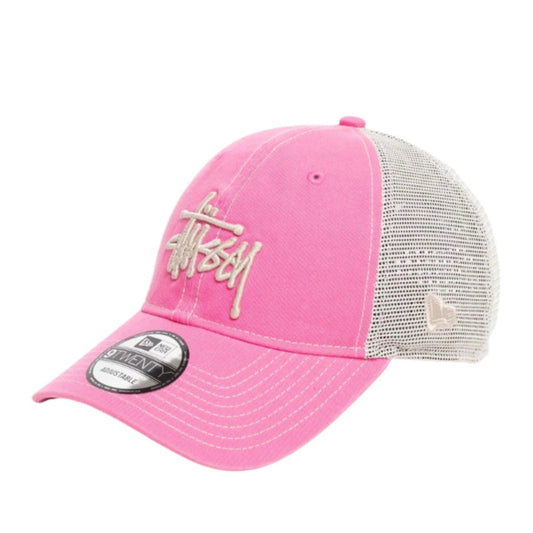 Stussy X New Era 9twenty Washed Basic Trucker (PINK)