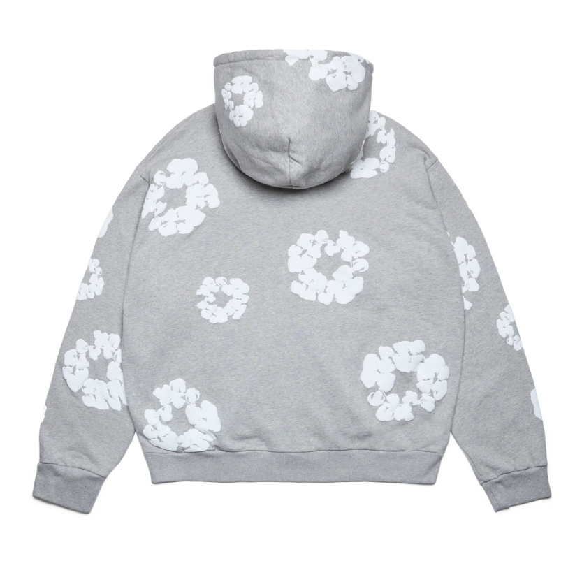 Denim Tears Cotton Wreath Zip Up Hoodie (GREY)