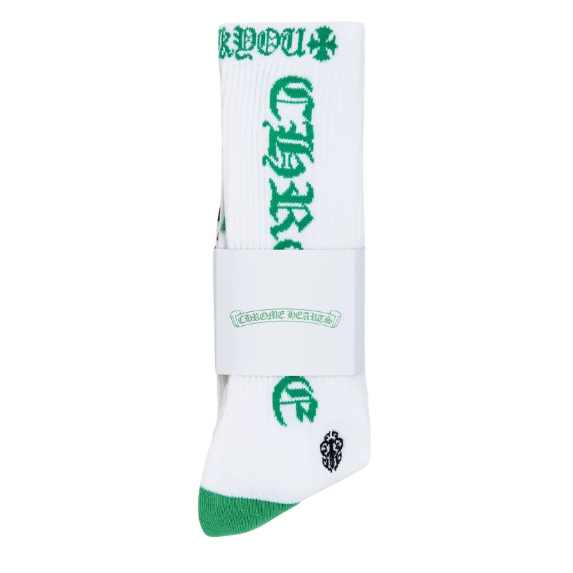 Chrome Hearts Logo Socks Set 3 Pairs (WHITE)