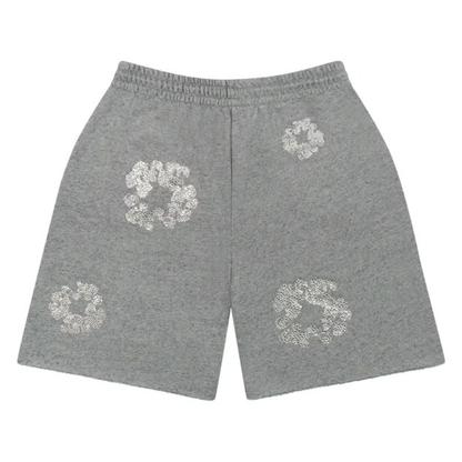 Denim Tears Cashmere Swarovski Cotton Wreath Shorts (GREY)