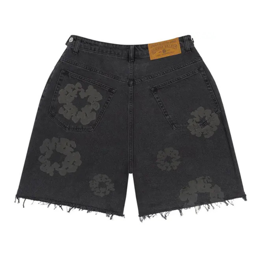 Denim Tears Mono Cotton Wreath Denim Shorts (BLACK)