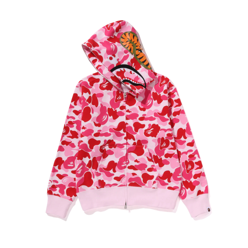 BAPE ABC Camo Shark Full Zip Hoodie (PINK) LADIES