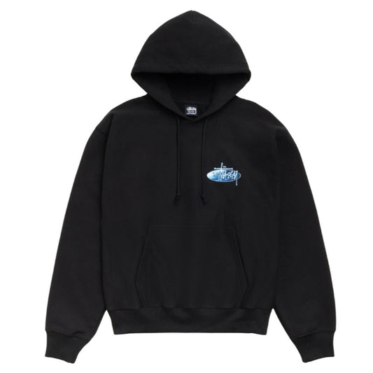Stussy Hoodie Wave Oval (BLACK)