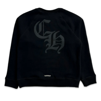 Chrome Hearts Triple Cross Nylon CH Logo 7/11 Crewneck Sweatshirt (BLACK)