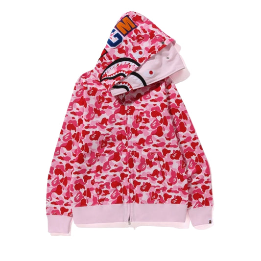 BAPE ABC Camo Double Shark Full Zip Hoodie (PINK)