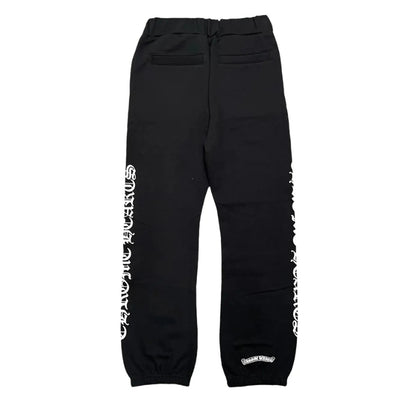 Chrome Hearts Scroll Logo Sweatpants (BLACK/WHITE)