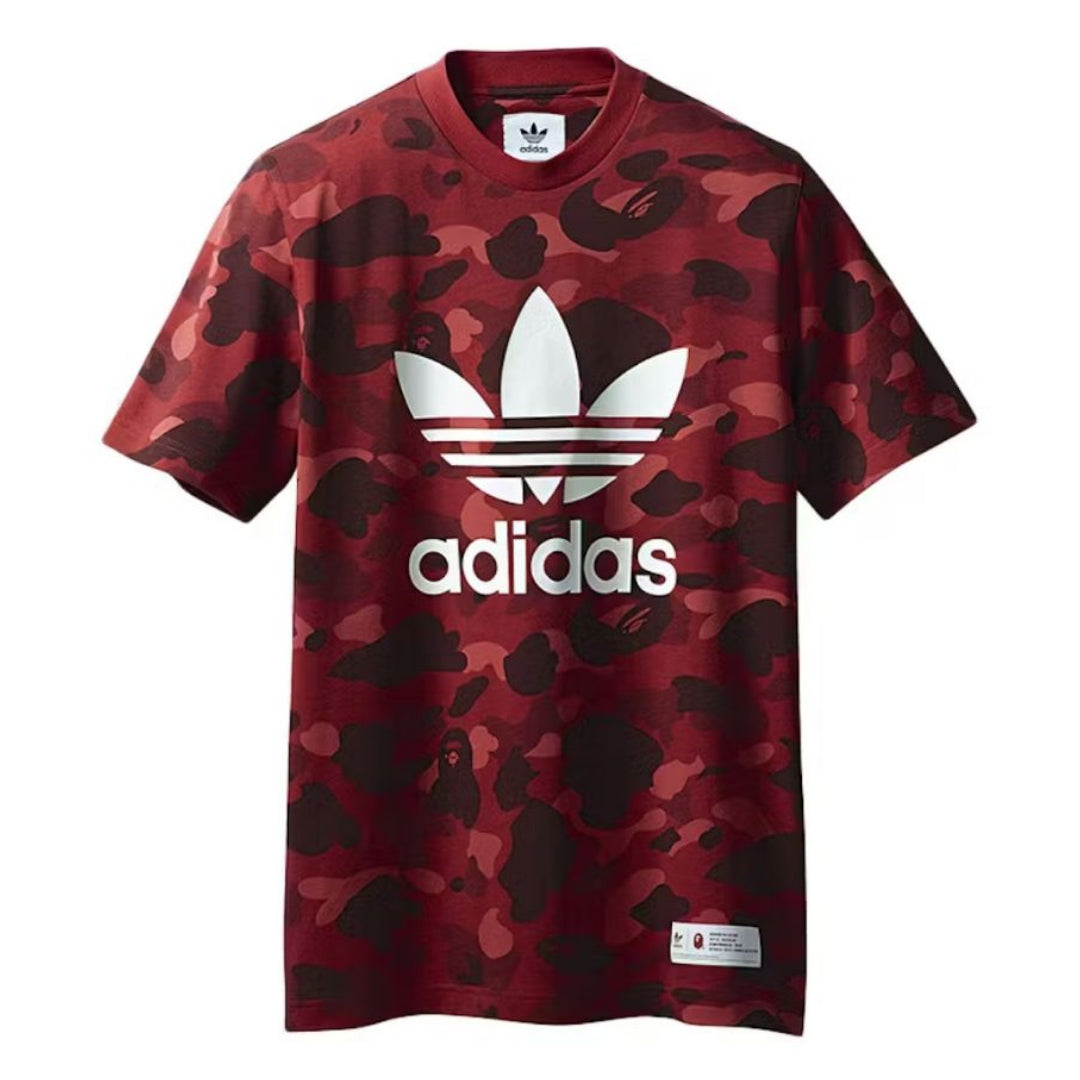 BAPE X adidas adicolor T恤（原色红）
