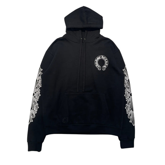 Chrome Hearts Horseshoe Floral Hoodie (BLACK)