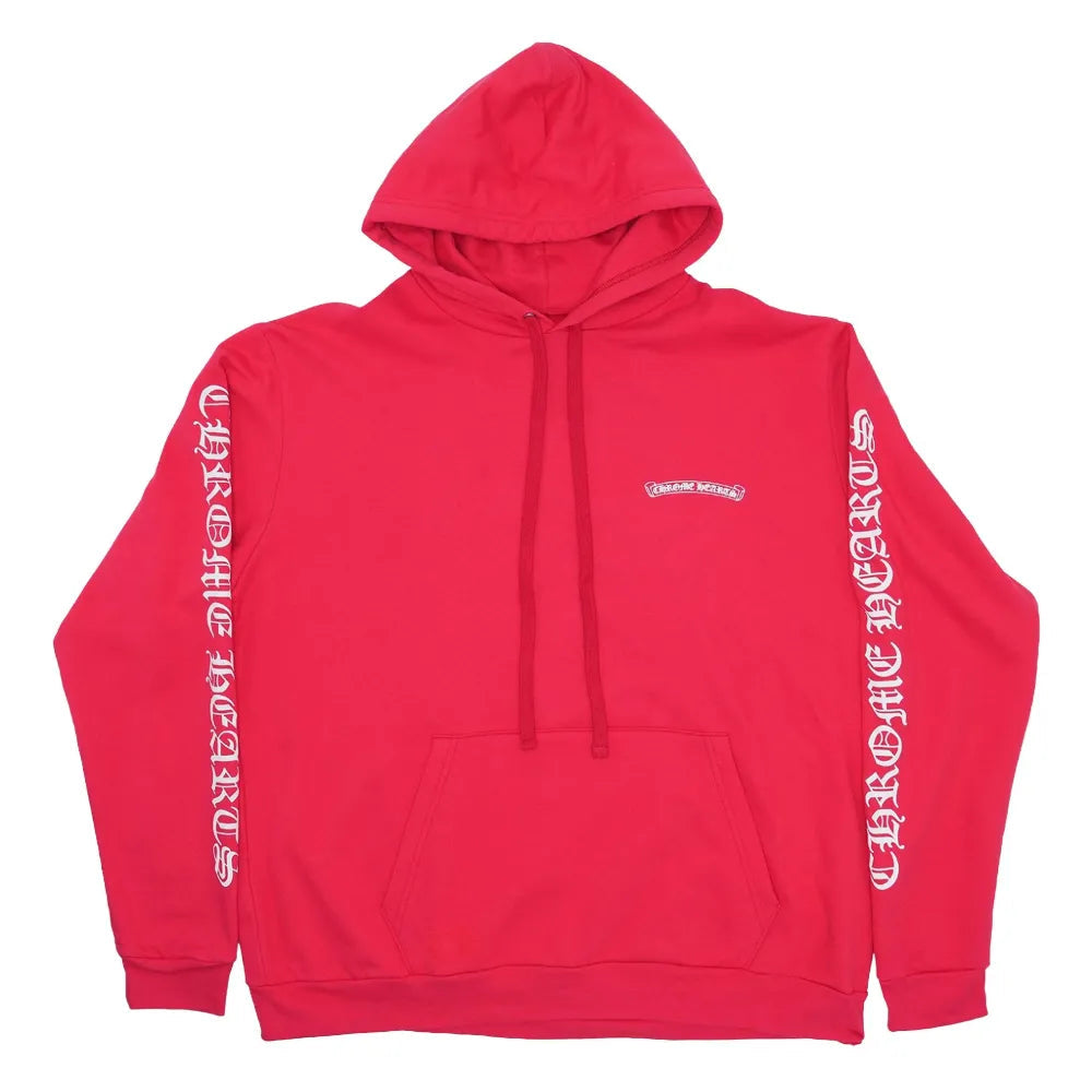 Chrome Hearts Script Logo Red Hoodie (RED/WHITE)