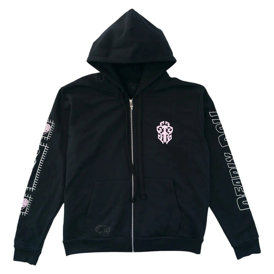 Chrome Hearts X Deadly Doll Horseshoe Zip Up Hoodie (BLACK)