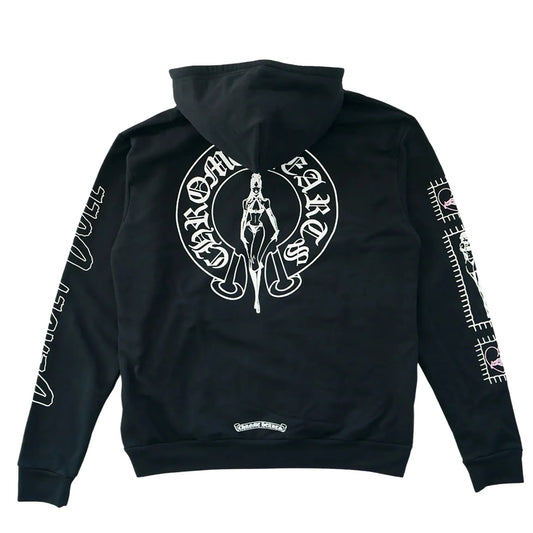 Chrome Hearts X Deadly Doll Horseshoe Zip Up Hoodie (BLACK)