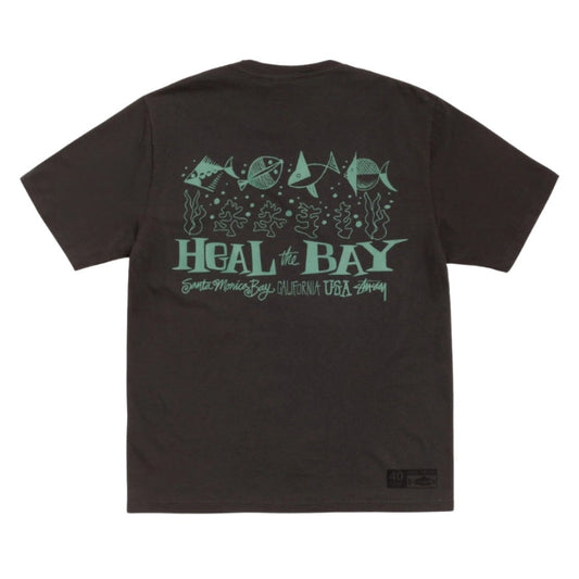 Stussy Tee Heal The Bay 40 Pigment Dyed (BLACK)
