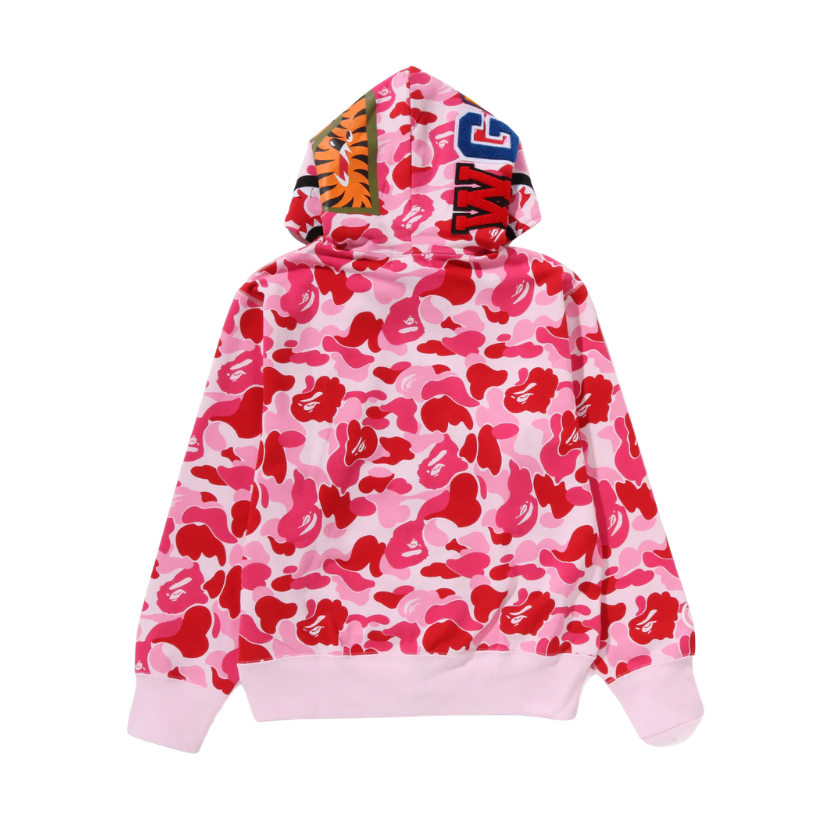 BAPE ABC Camo Shark Full Zip Hoodie (PINK) LADIES
