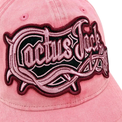 Travis Scott Cactus Jack Distressed Pink Patch Logo Hat (PINK)