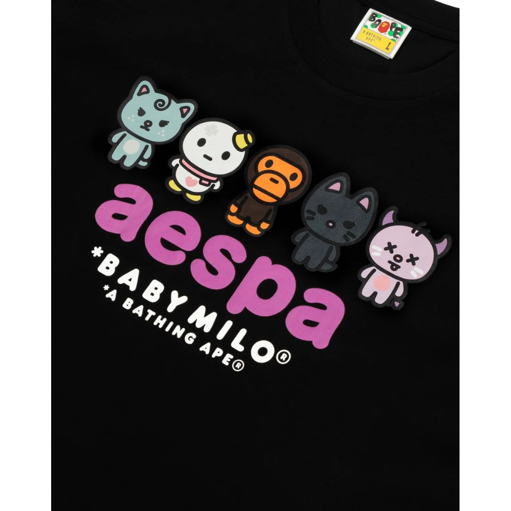BAPE X aespa Baby Milo Relaxed Fit Tee (BLACK)